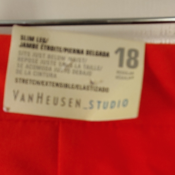 Van Heusen studio slim leg pants red and color size 18 - Picture 7 of 7